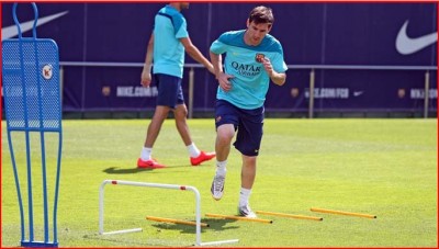 Messi entrenando FC Barcelona