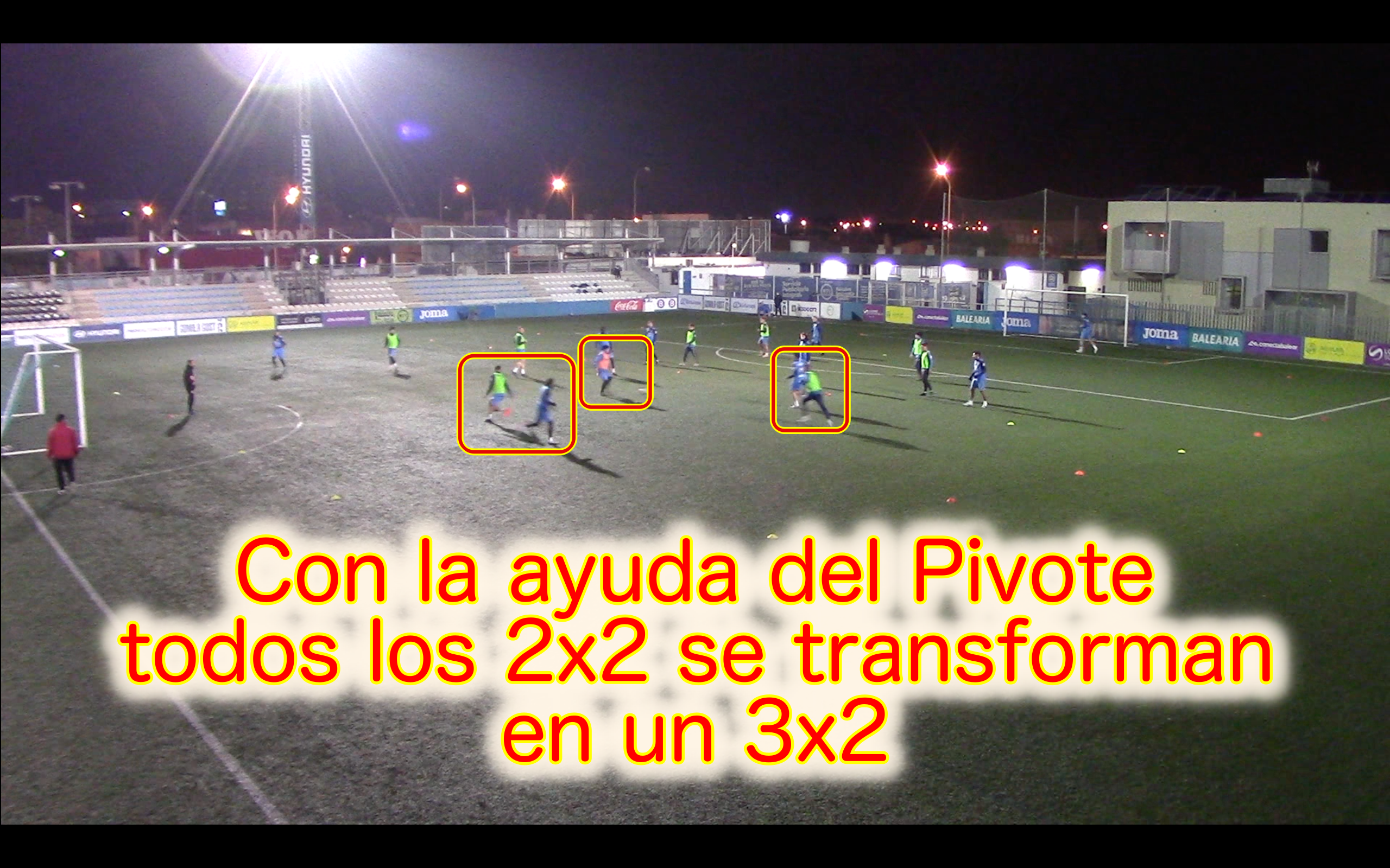 Posesión en 4 Cuadrantes 8x8 con Pivote Boya. Ejercicio de Entrenamiento de Fútbol