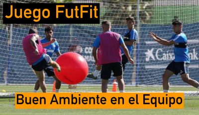 FutFit. Cohesión Grupal & Mejora Técnica con este juego por equipos que mezcla Fútbol y buen ambiente jugando un partido con una pelota gigante de Fitball