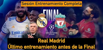 Último entrenamiento del Real Madrid antes de la Final de la Champions League de París. Liverpool - Real Madrid CF.