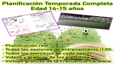 Planificación real de una Temporada completa de un equipo de Fútbol Base. Categoría Cadete (14-15 años)