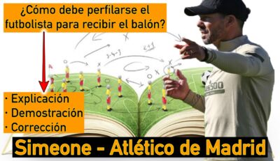 Simeone. Explica y corrige el perfil de recepción en un entrenamiento del Atlético de Madrid