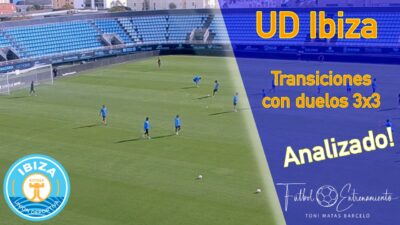 UD Ibiza. Entrenador Pep Lluis Martí. Ejercicio de Tato para entrenar las Transiciones con duelos 3x3